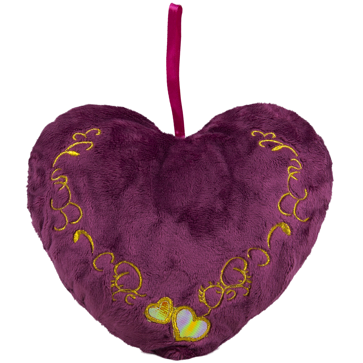 Лилаво плюшено сърце 40х34 см