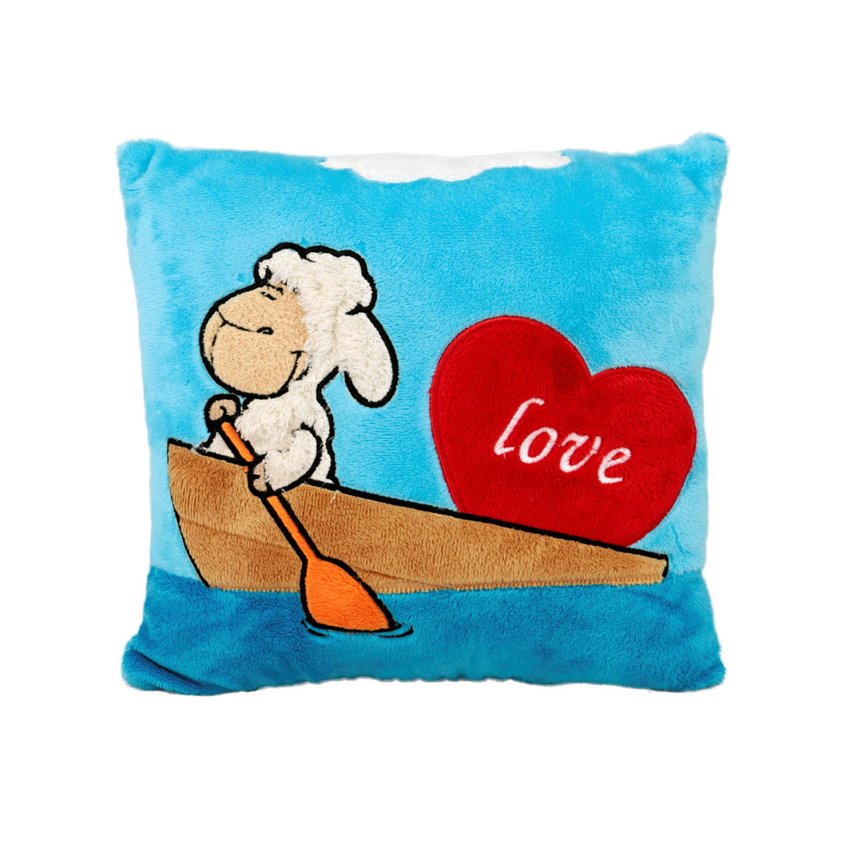 Синя възглавница с овчица 30х30 см