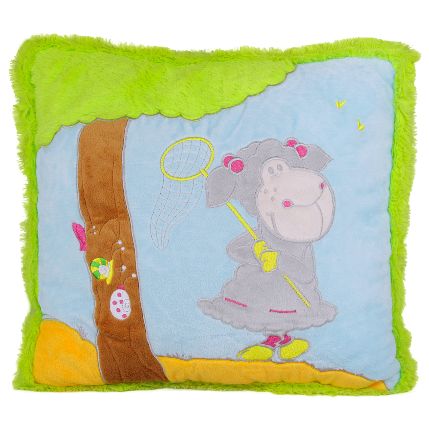 Зелена възглавница с овчица 38х38 см