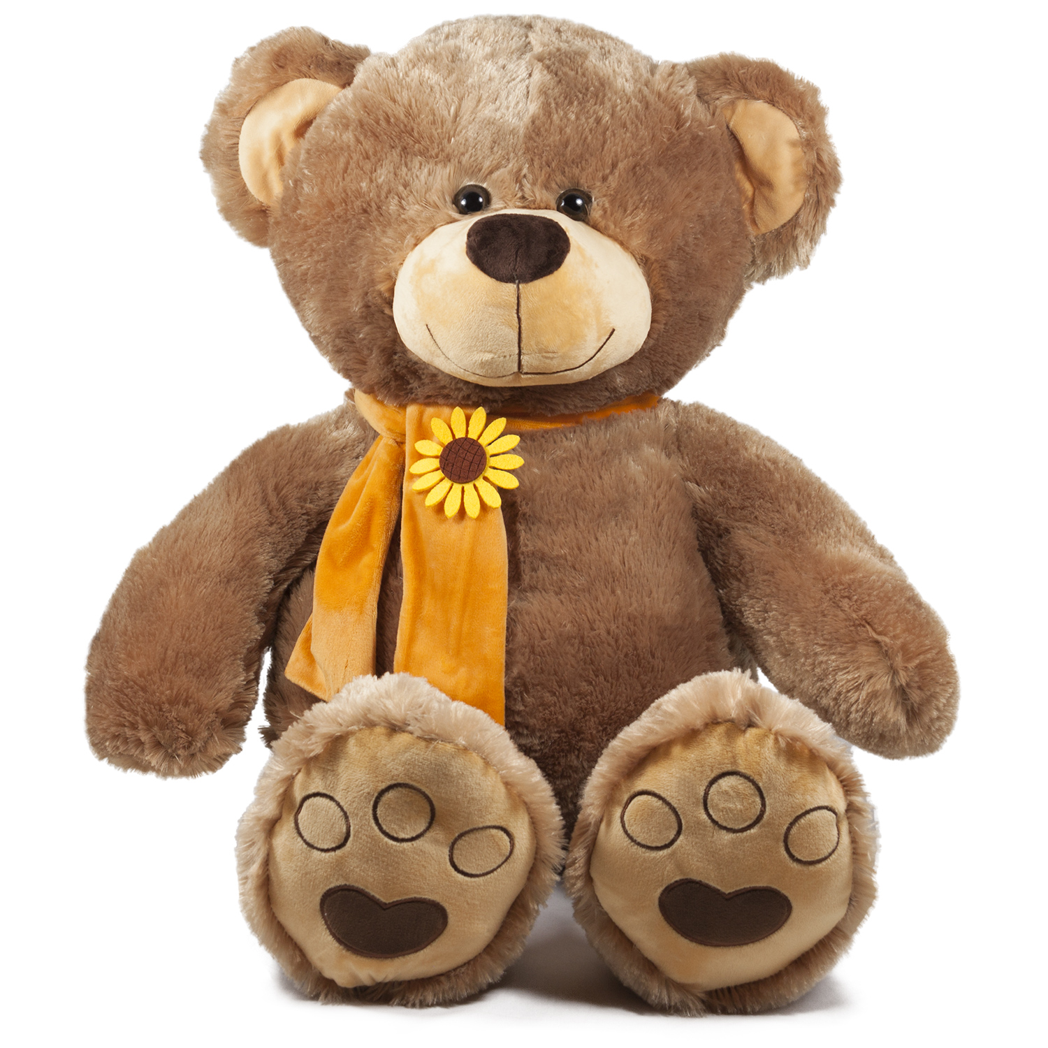 Плюшено мече с шал със слънчоглед 90 см