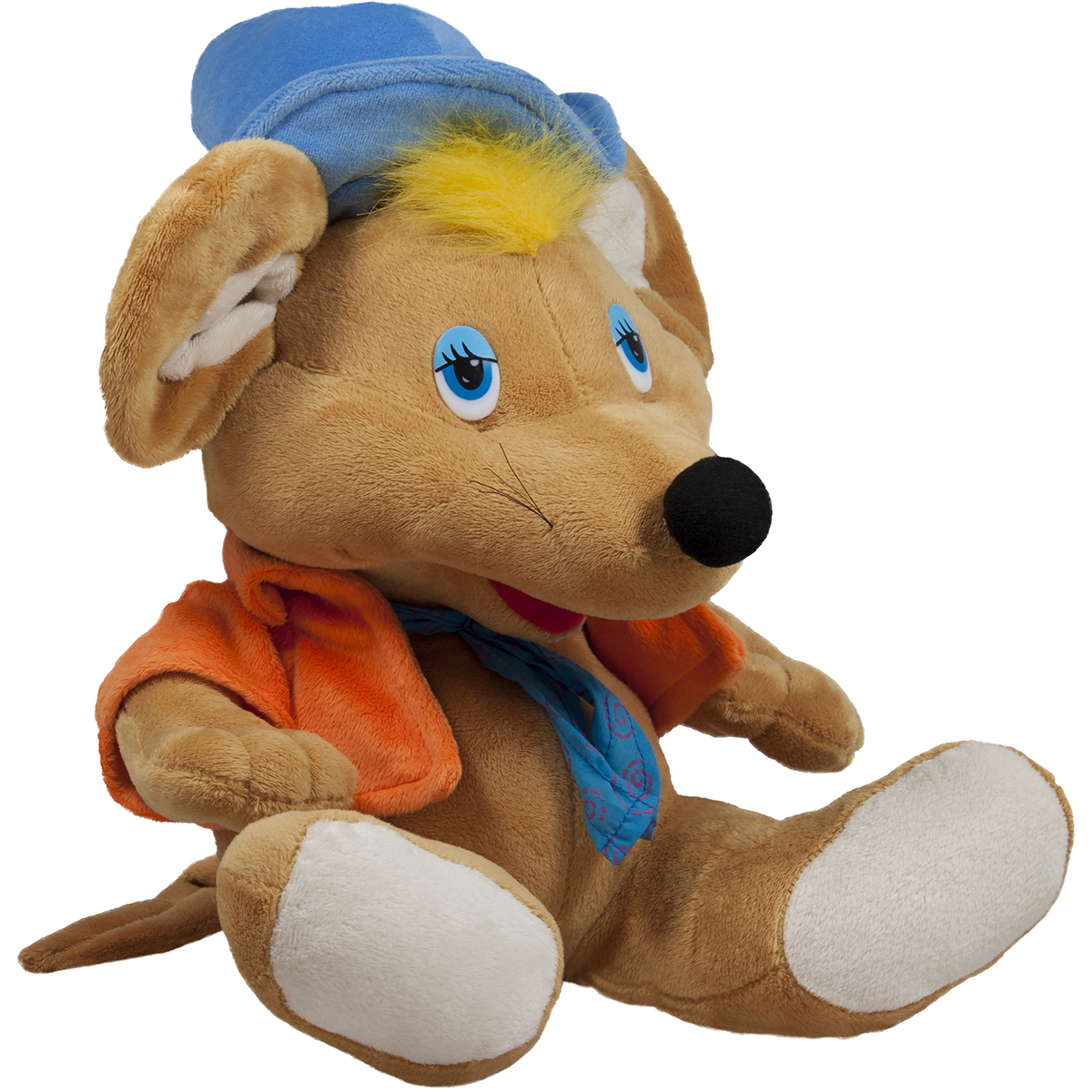 Мишка с яке и шапка 30 см