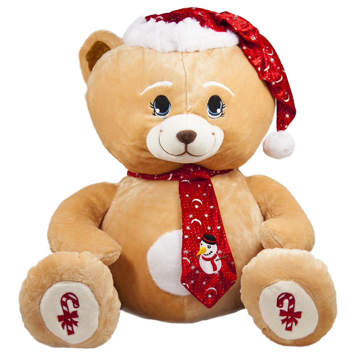 Коледно мече с вратовръзка и шапка, 54 см