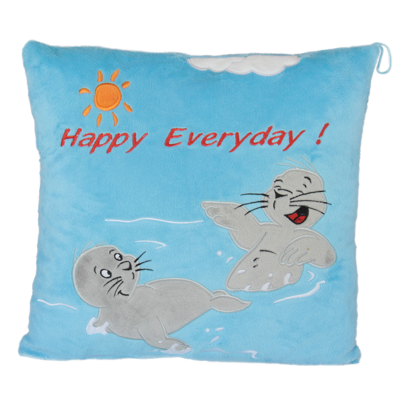 Морска възглавница с тюлени 35х35 см