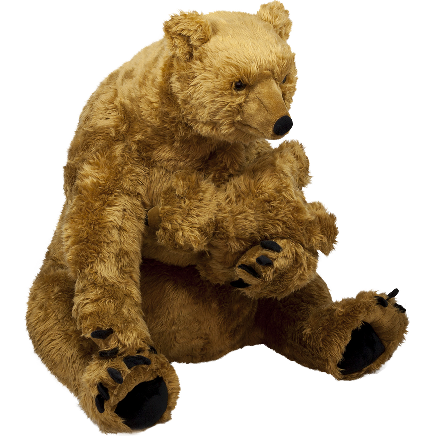 РЕАЛИСТИЧНА Плюшена мецана с бебе мече, 92см