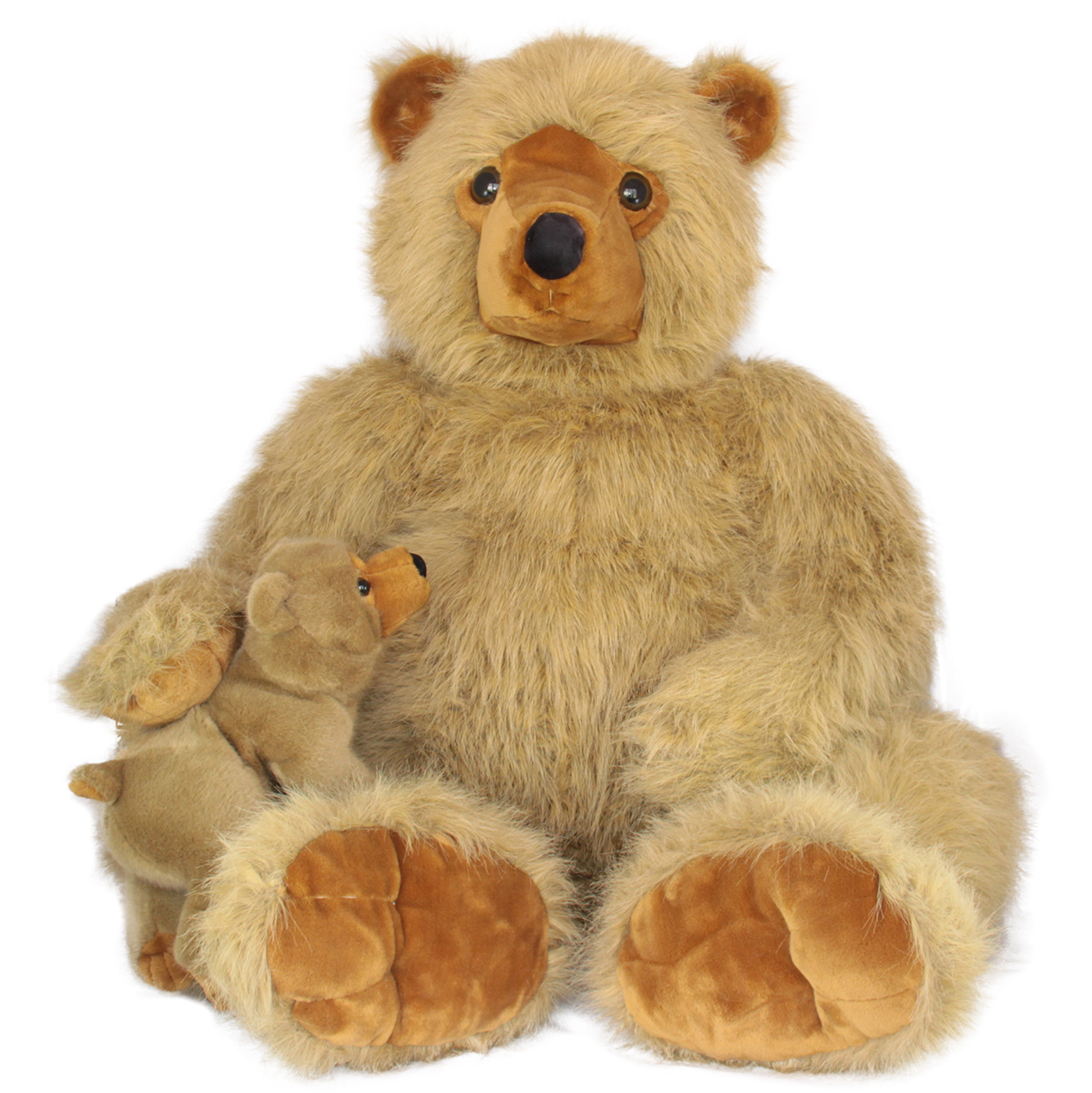 Голяма РЕАЛИСТИЧНА плюшена мечка с бебе мече, 100см