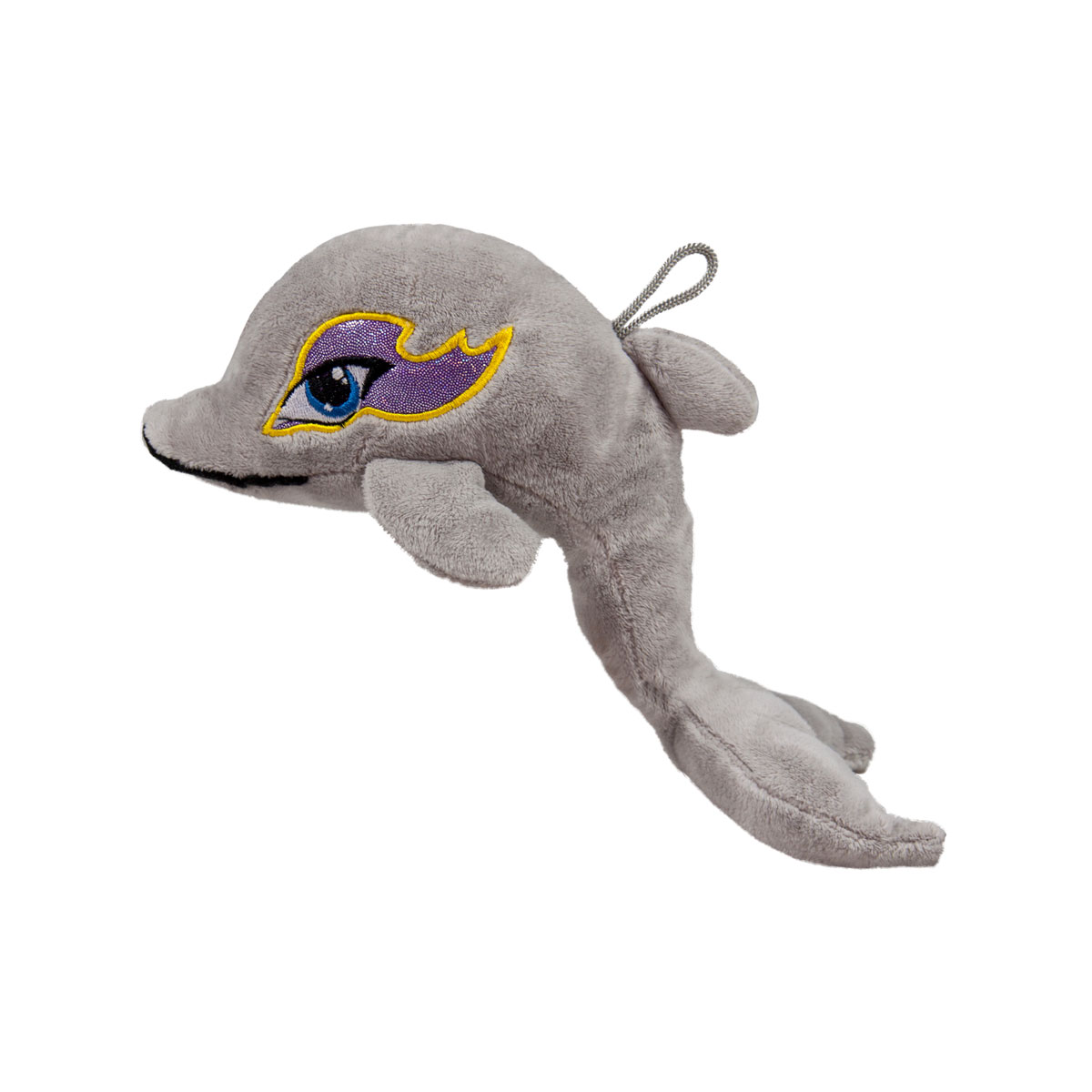 Плюшен сив делфин 24см