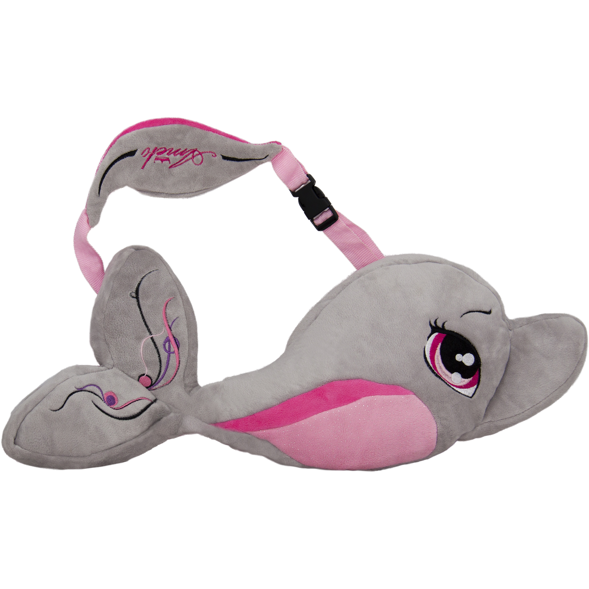 Раница плюшен сив делфин 42см