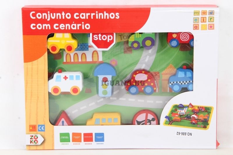 Дървени колички, 14 елемента