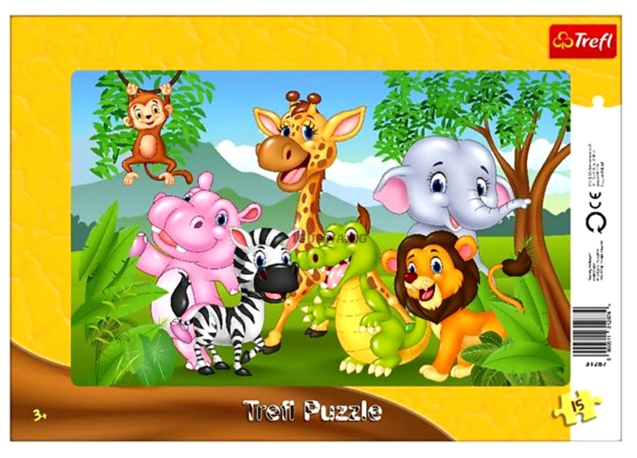 Детски пъзел 15 части ЖИВОТИНКИ, 33х23см