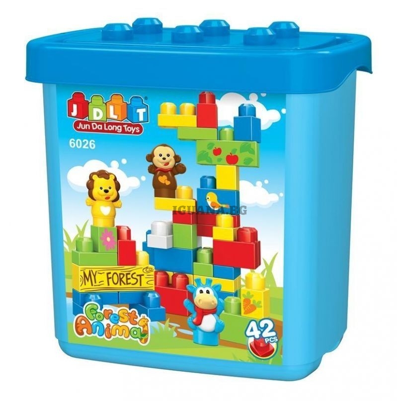 Конструктор в кофа, син цвят,42 части