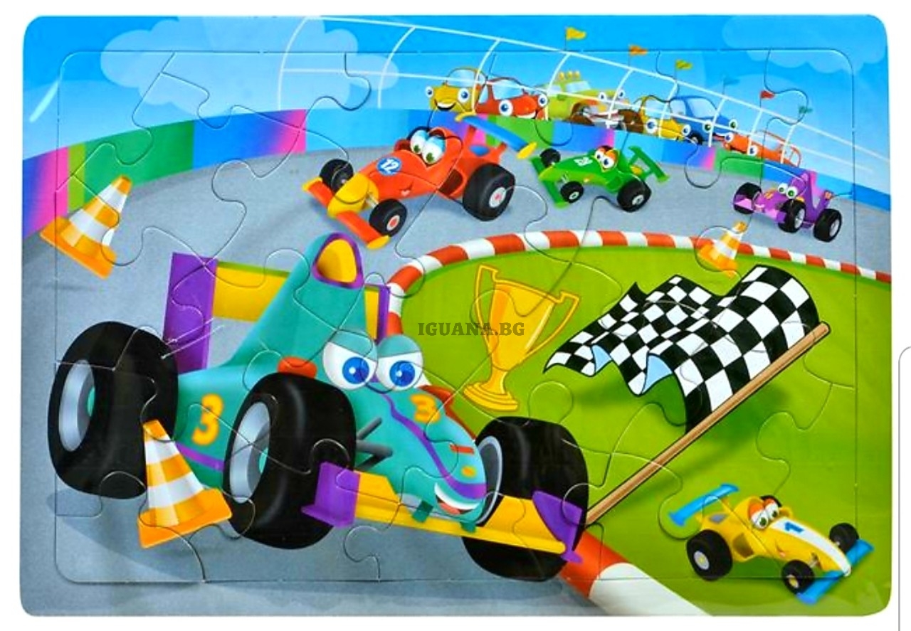 Детски пъзел 24 части, Писта с коли