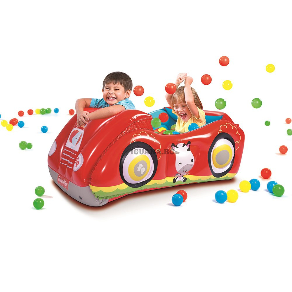 Надуваема кола басейн 2в1 FISHER PRICE с 25 топки, 119x79x51см Bestway