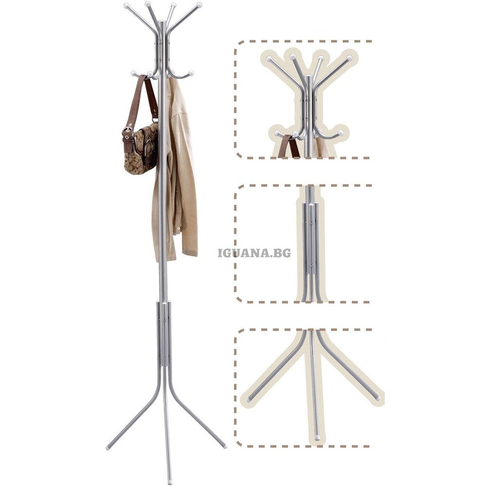 Метална закачалка за дрехи, 3 крака, 170см
