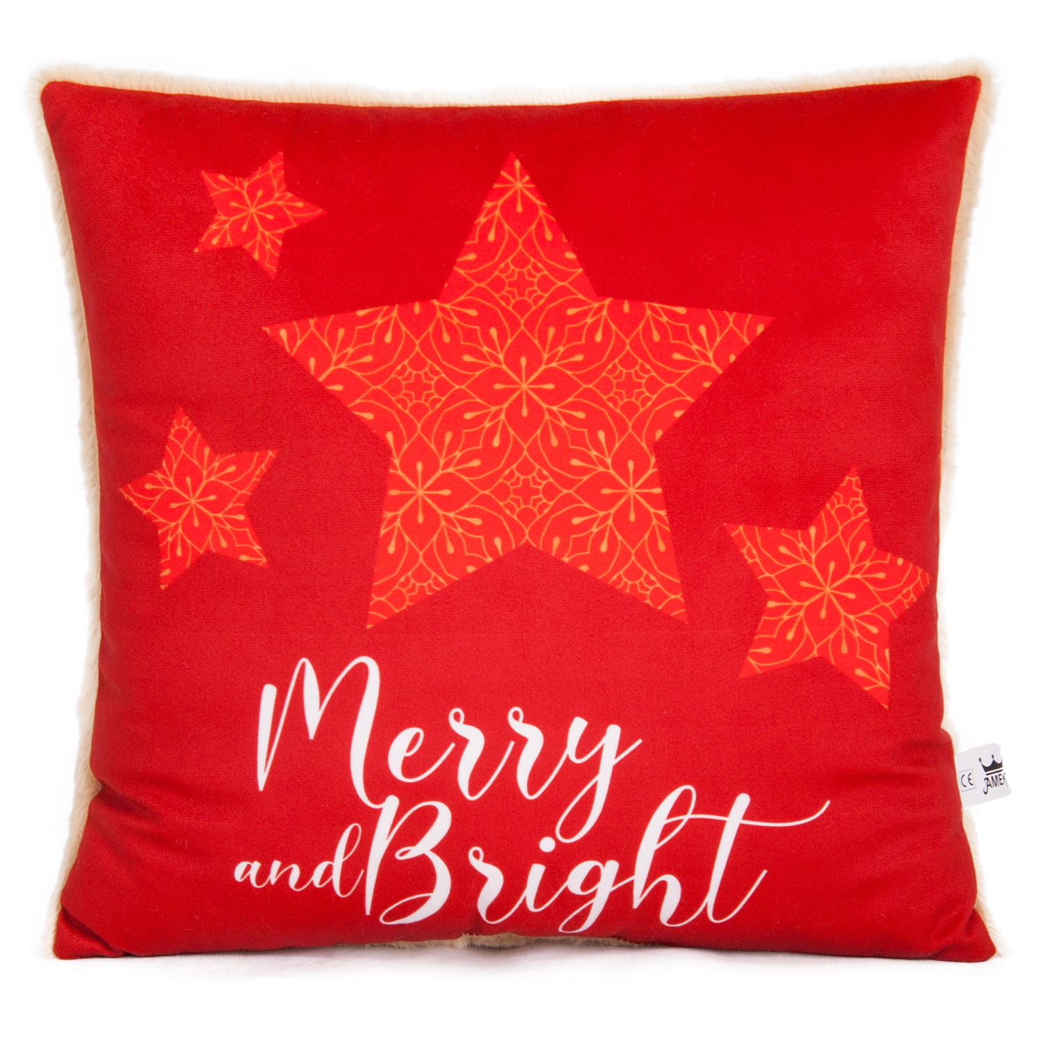 Коледна възглавница 'Merry and Bright' 34х34 см