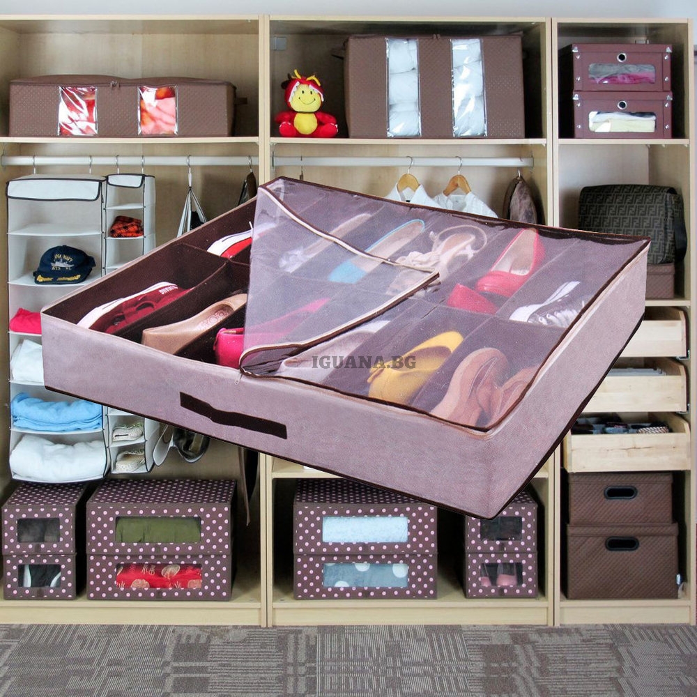 Текстилен калъф - органайзер за обувки 76x61x15см