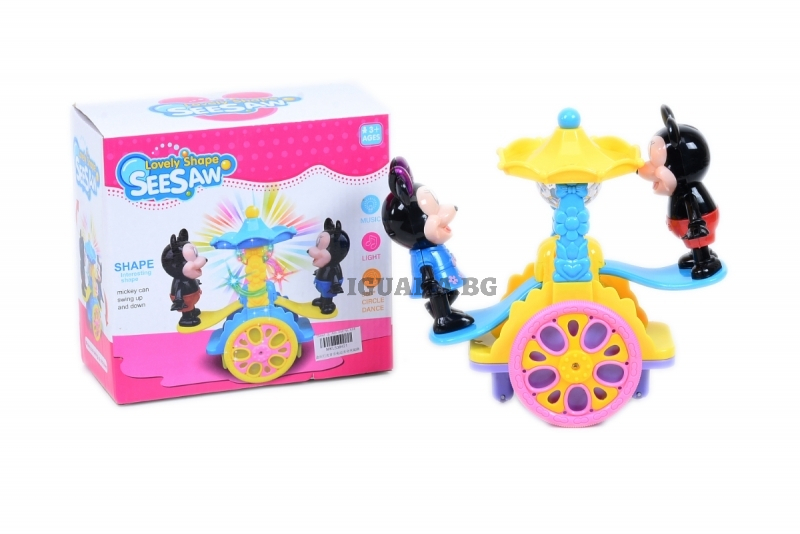 Въртележка с фигури Мишле  / Червено / Розово