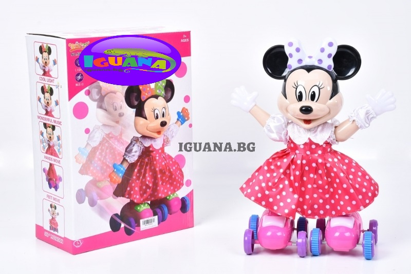 Музикална фигура Мишле / Розово с кънки