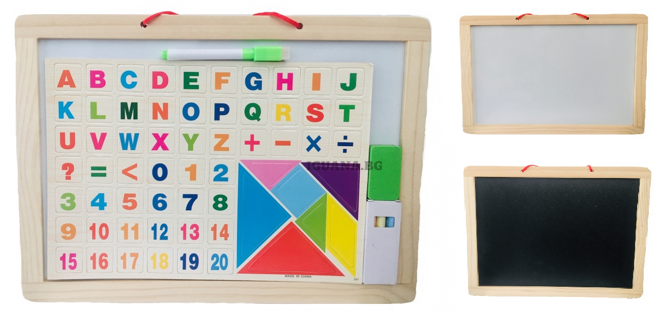 Дървена дъска за писане 2в1