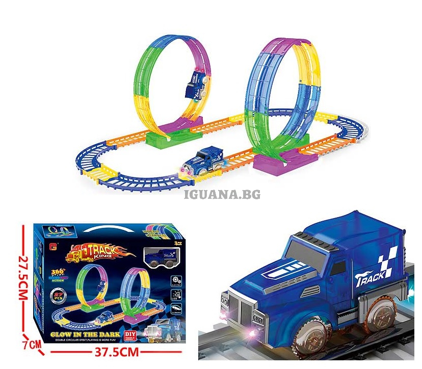 Съзтезателна писта с количка, LED светлини