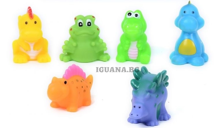 Комплект гумени фигурки динозаври, 6 броя