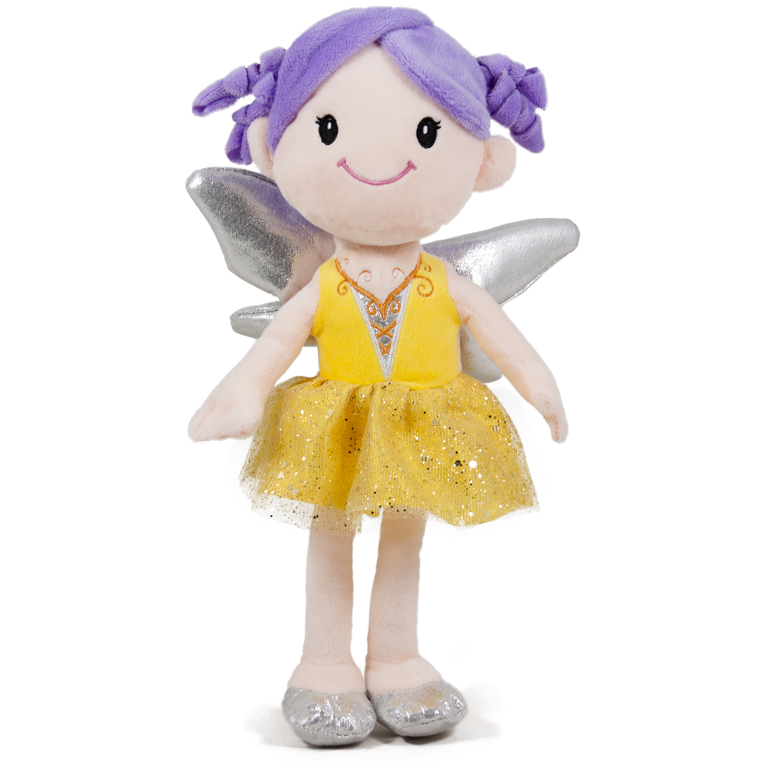 Фея със сребърни крила Жълт 32см