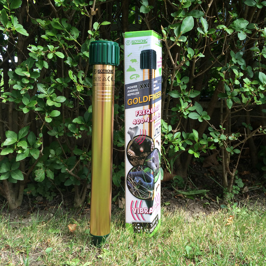 Isotronic Мобилен уред с ултразвук (златен пръст) срещу къртици, мишки, змии, мравки, за 1250 кв.м
