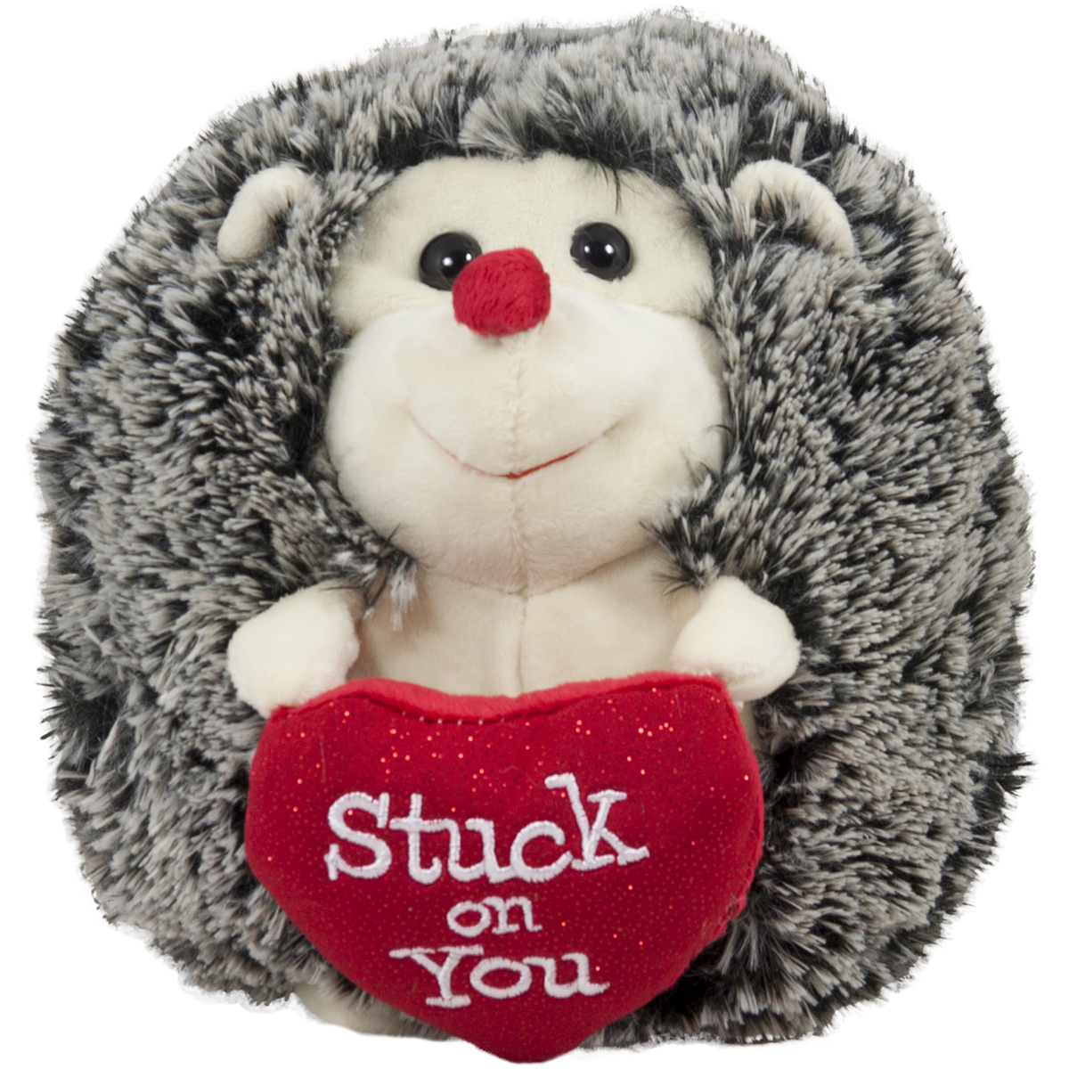 Плюшено таралежче със сърце, Сив, 15см