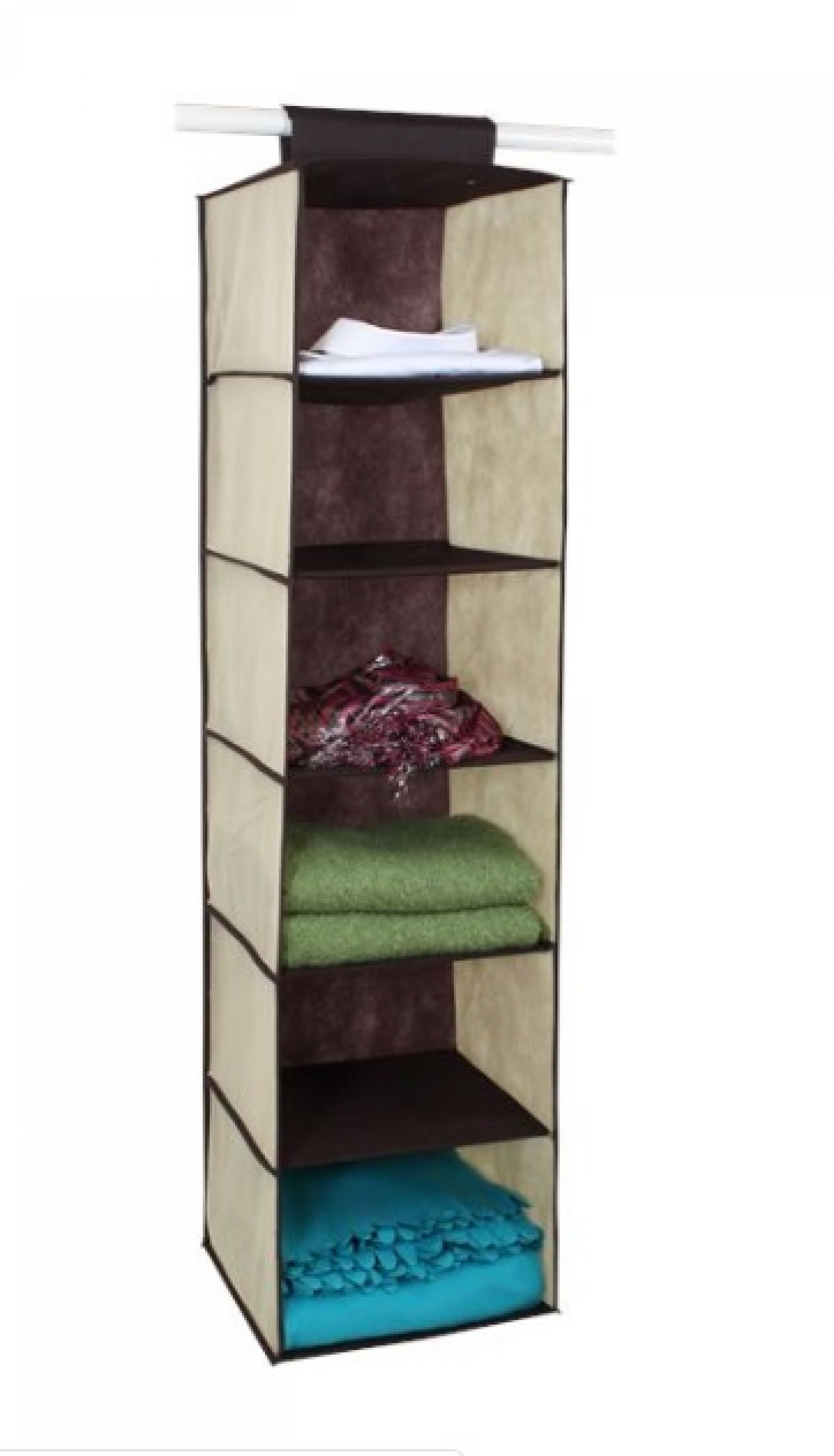 Сгъваема висяща етажерка с 6 разделения, 30х30х120см