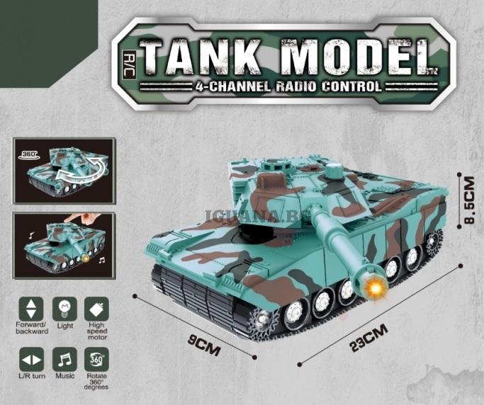 Танк с радиоконтрол, светлинни и звукови ефекти