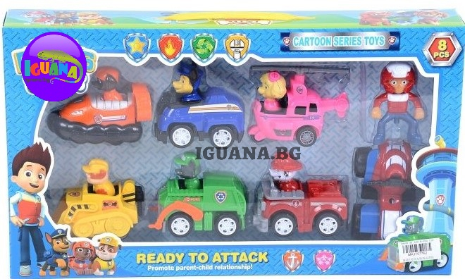 Комплект Кученца с колички и Момченце с ATV, 8 части