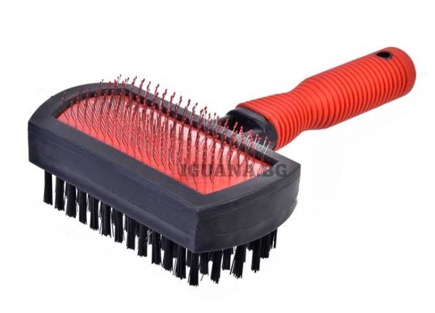 Четка за домашни любимци, двойна, голяма