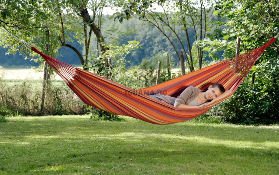 Хамак 200х80см в свежи цветове от памучен плат,до 100кг