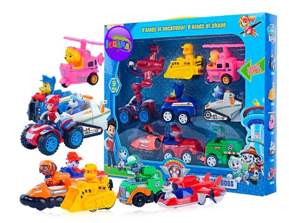 Комплект 9 колички Кученца и Момче с ATV