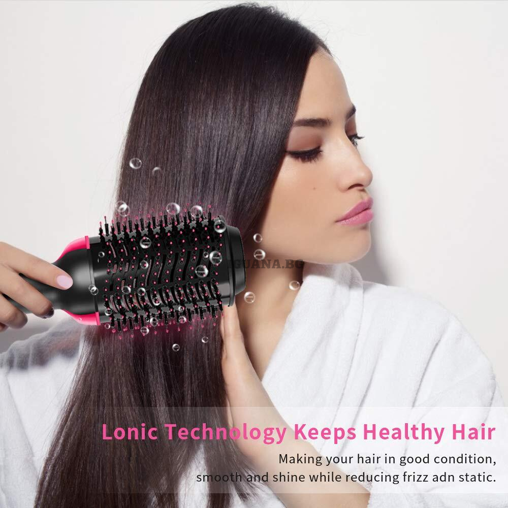 Многофункционала четка за коса, сешоар, маша и преса за перфектна коса