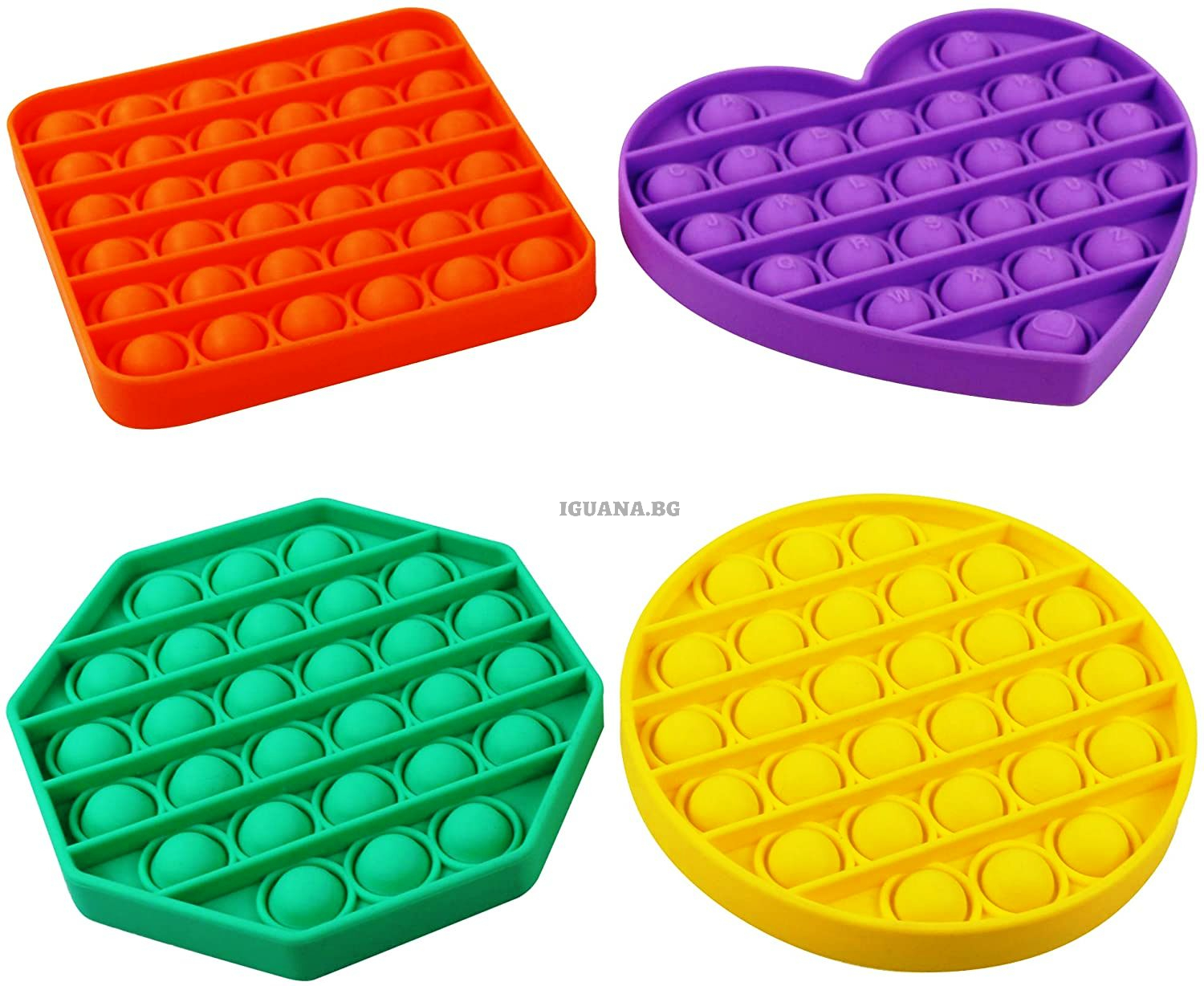 ПРОМО комплект 3 броя Антистрес играчка Fidget Toys Popit, Попит, фиджет, Pop it fidget, голям, различни форми