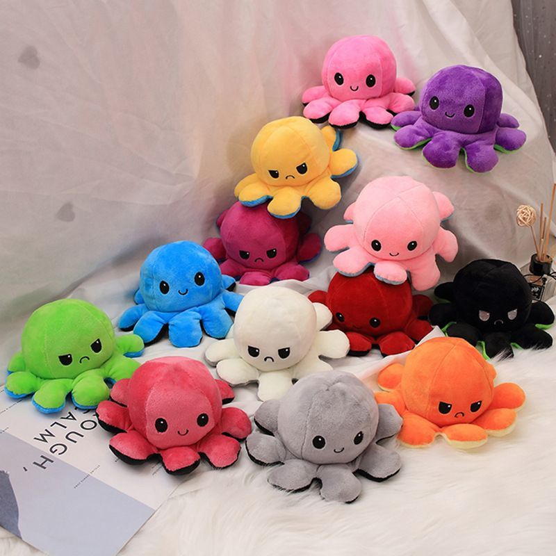 ПРОМО Комплект 3 броя Плюшен октопод с две лица REVERSIBLE OCTOPUS PLUSH
