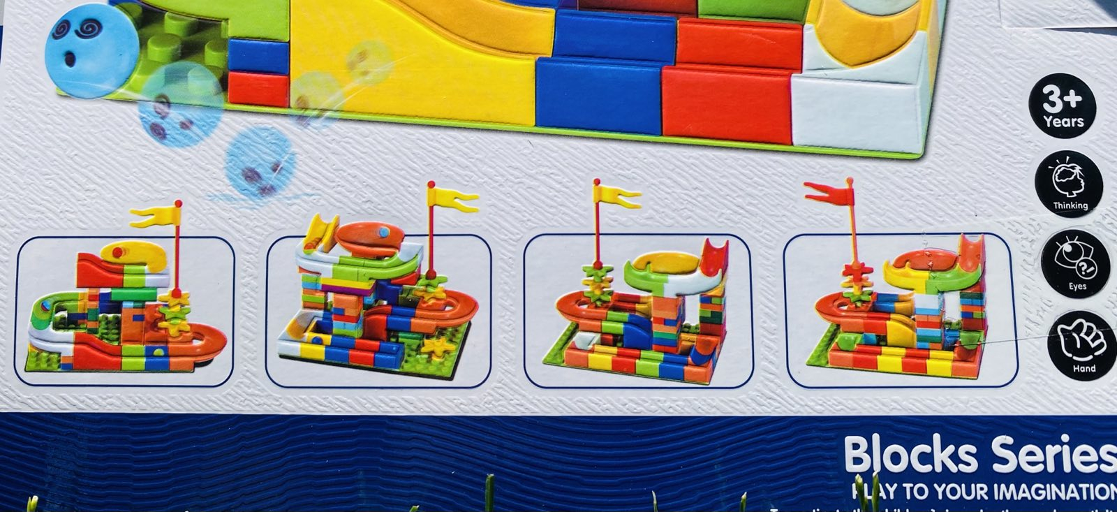 Конструктор 8в1 с пързалка и 3 топчета, 72части