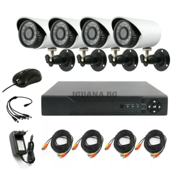 Комплект за Видеонаблюдение Lylu AHD, HD, IR, 4 Камери