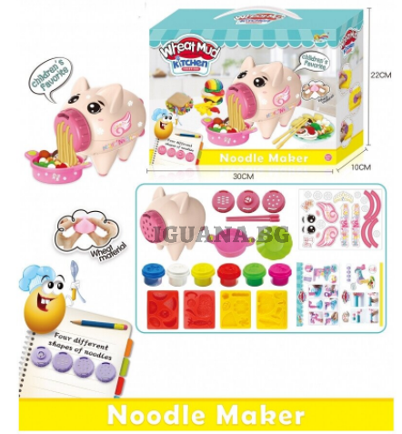 Детски Пластелин Нудъл Машина Прасенце 6 цвята