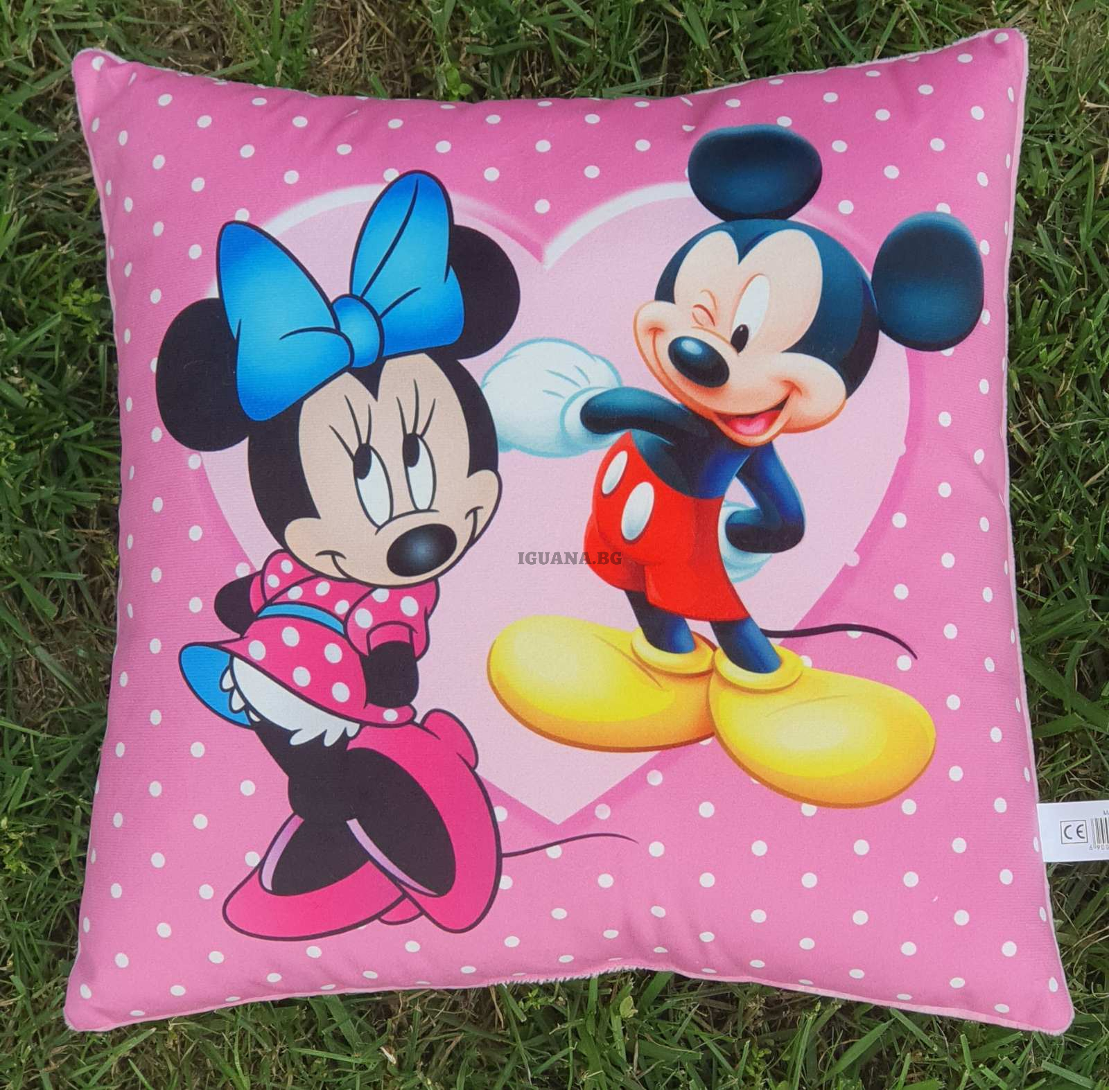 Детска декоративна възглавничка Мишле / Червено / Розово30х30см