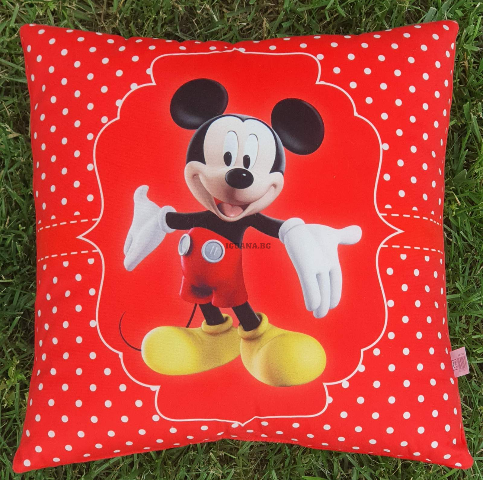 Детска декоративна възглавничка Мишле / Червено 30х30см