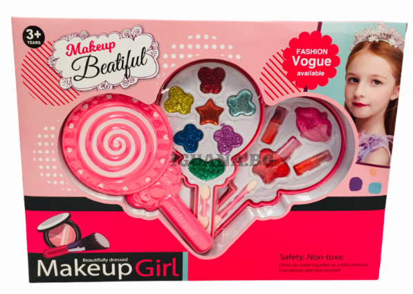 Детски Козметичен Комплект , Грим за Кукли , Близабка