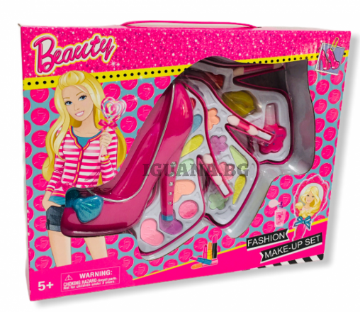 Детски Козметичен Комплект , Грим за Кукли , Розова Обувка