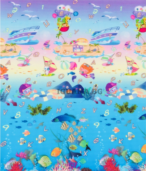 Детски ВОДОУСТОЙЧИВ еднолицев килим / мека постелка за игра 100х180х0,5см