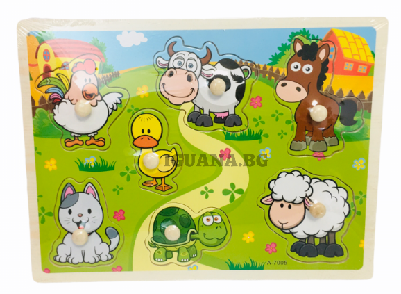 Дървен Детски Пъзел / Разпознай детайла