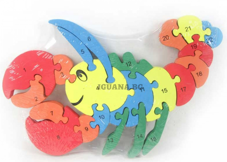 Детски Пъзел/Конструктор от Дърво Рак