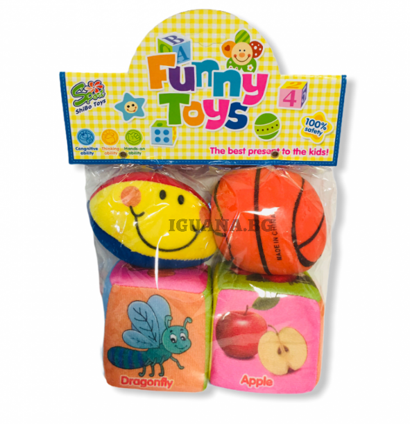 Комплект Меки Кубчета и Топки 4бр. на Английски