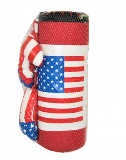 Детска боксова круша с ръкавици Америка, USA Boxing, височина 44см