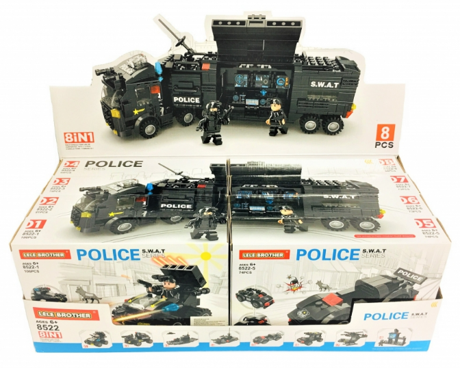 Конструктор Полицейски Комплект различни Форми 60/80 части