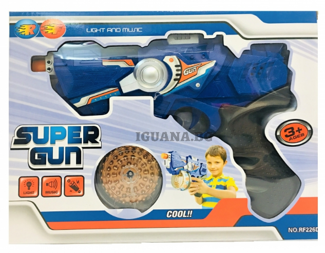 Детски Пистолет с Барабан Звук / Светлини